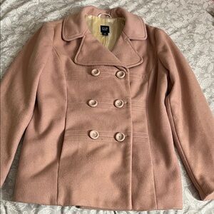 GAP Women's Blush Double-Breasted Pea Coat